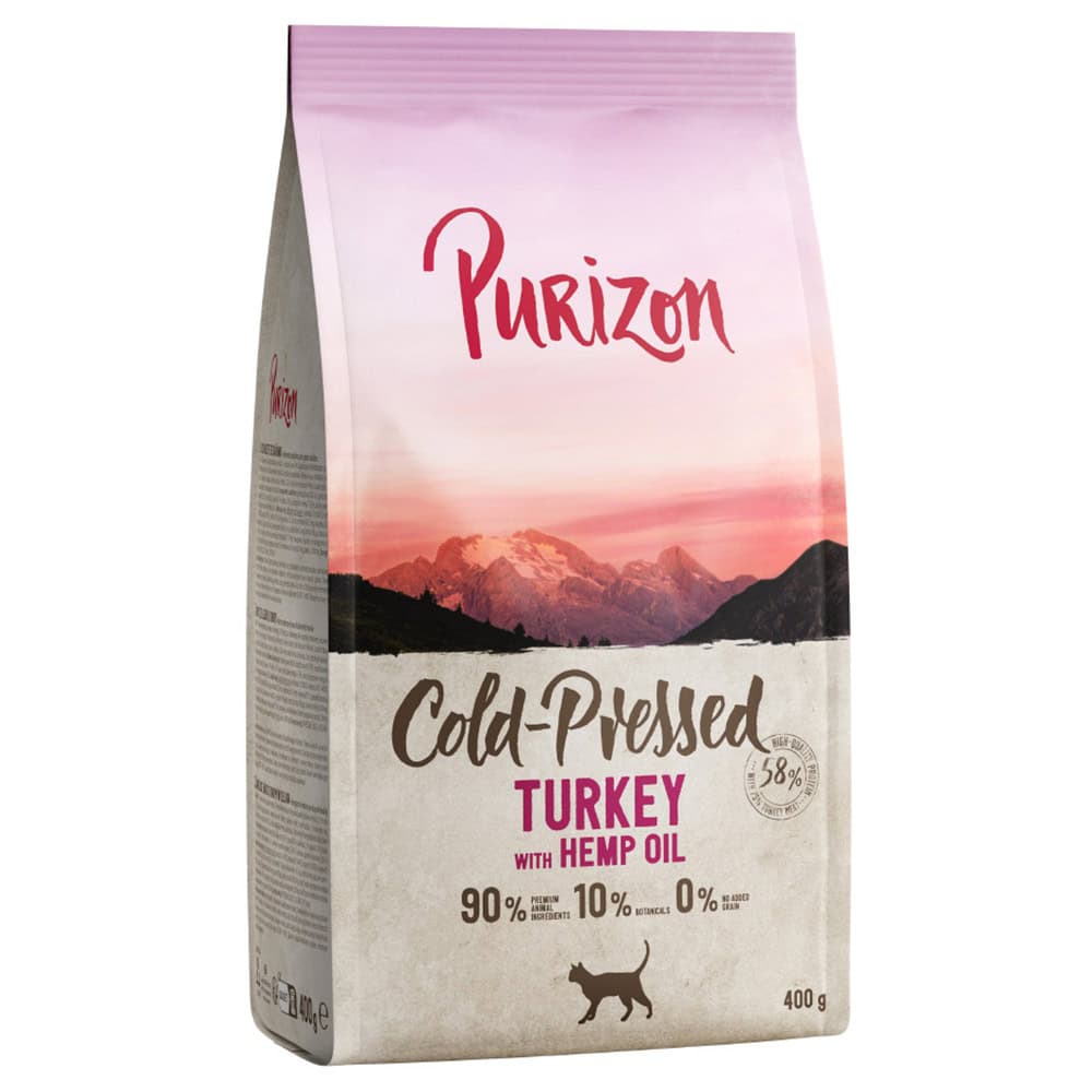 400 g Coldpressed Kalkoen met Hennepolie Purizon Katten Droogvoer