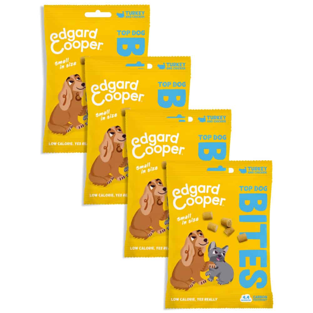 4x Edgard & Cooper Adult Bite S Kalkoen & Kip 50 gr