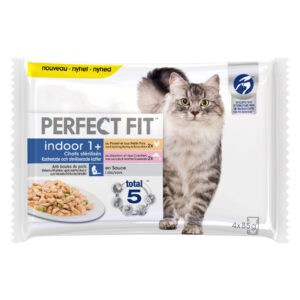 52x85g Sterilised Indoor 1+ (Kip & Zalm) Perfect Fit Kattenvoer