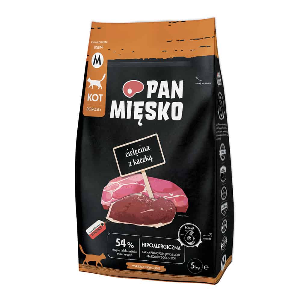 Pan Mięsko Kalfsvlees met eend medium droog kattenvoer – 5 kg