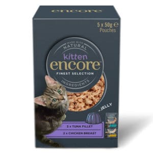 5x 50g Encore Kitten Jelly Zakjes Fijnste selectie (2 soorten) Katten Natvoer