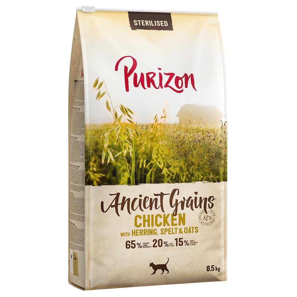 6,5 kg Purizon Adult Sterilised Ancient Grain Kip met Vis Katten Droogvoer