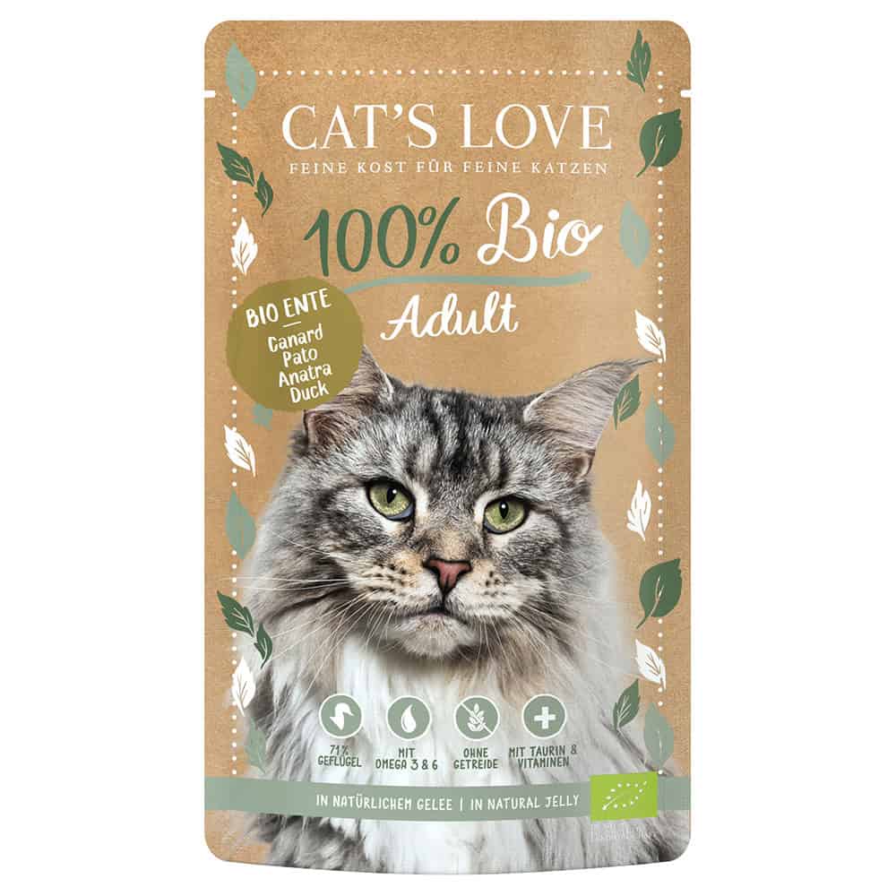 6x100g Cat’s Love Organic Duck Kattenvoer Nat