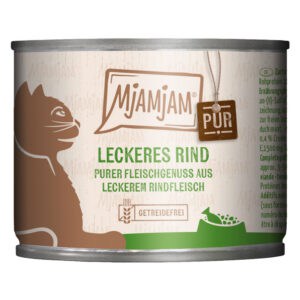 6x200g heerlijk puur rundvlees MjAMjAM kattenvoer nat