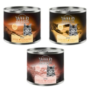 6x200g Kitten Gemengd Pakket (3 smaken) Wild Freedom Kattenvoer