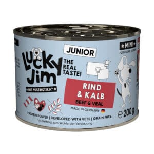 6x200g Lucky Jim MINI Junior Rundvlees & Kalf natvoer voor honden