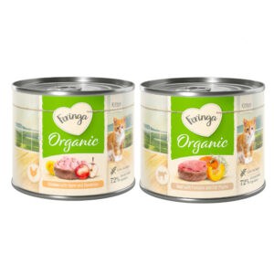 6x200g Organic Gemengd Pakket 2 soorten Feringa Natvoer Katten