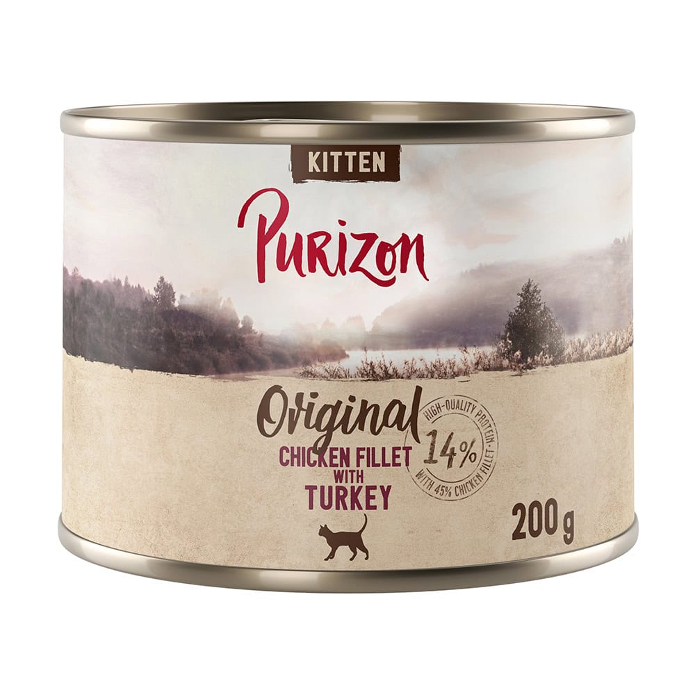 6x200g Purizon Original Kipfilet met Kalkoen Kitten Natvoer