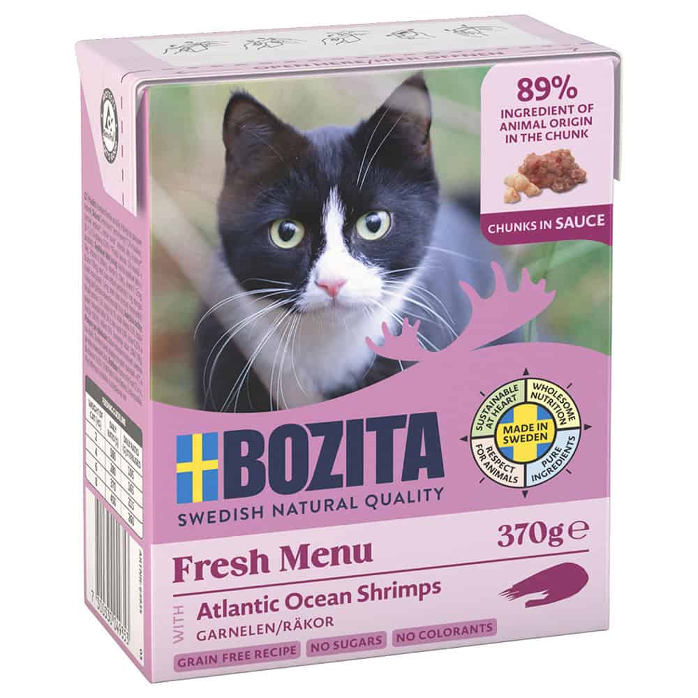 Bozita stukjes in Saus met Garnalen Kattenvoer – 24 x 370 g
