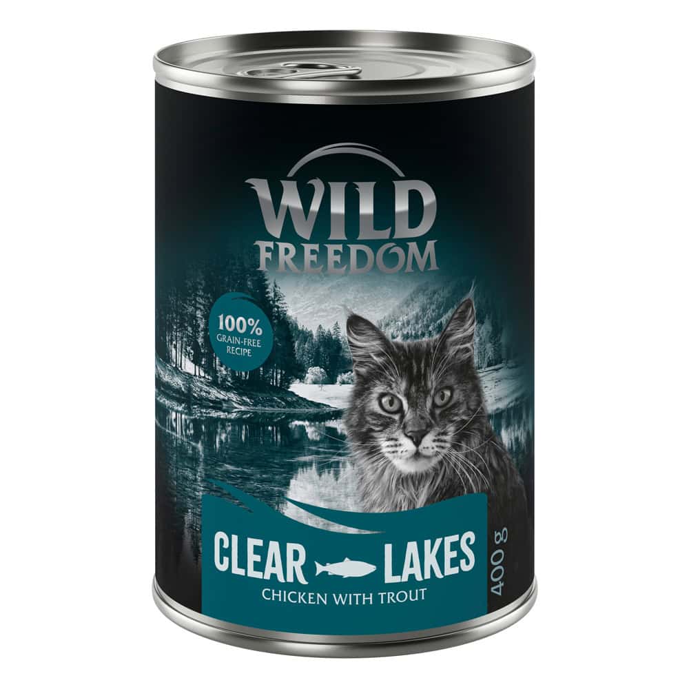 6x400g Adult Clear Lakes Kip & Forel Wild Freedom Kattenvoer