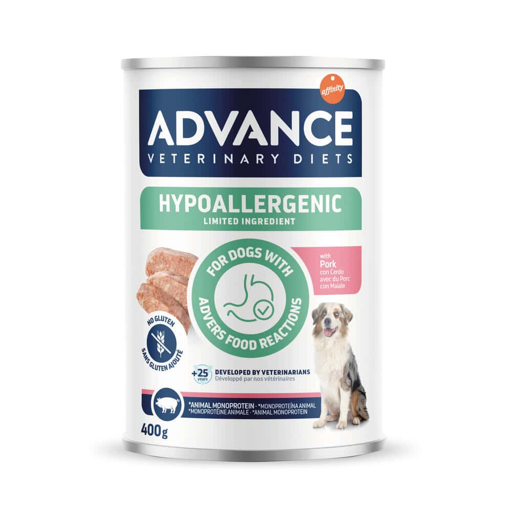 6 x 400g Advance Veterinary Diets Hypoallergenic Varkens natvoer voor honden