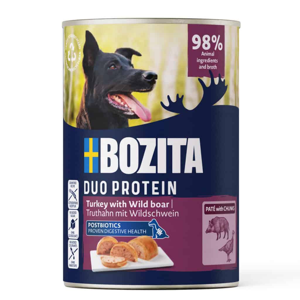 6x400g Bozita Dog Pate Kalkoen met Wildzwein natvoer voor honden