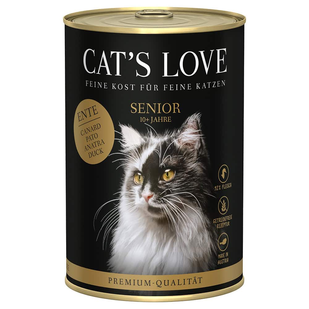 6x400g Cat’s Love Senior Eend Nat Kattenvoer
