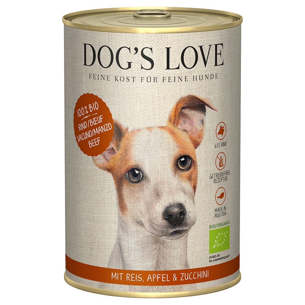 Dog’s Love Organic Beef Hondenvoer Nat – 6 x 400 g