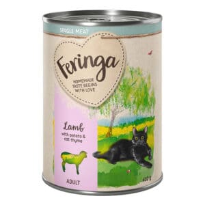 6x410g Single Meat Lam met Aardappel & Amberkruid Feringa Kattenvoer