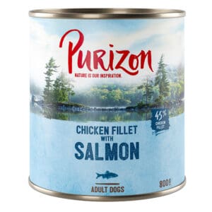 6x 800g Purizon Adult Kipfilet met Zalm natvoer voor honden