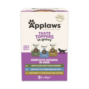 6x85g Applaws Taste Toppers Probeerverpakking Saus Hondenvoer nat