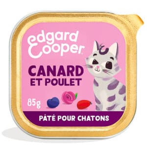 Edgard & Cooper Kitten Paté Eend en Kip Graanvrij Kattenvoer – 85 g