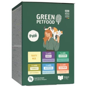 6x85g Tasty Mix Green Petfood Adult Paté natvoer voor katten