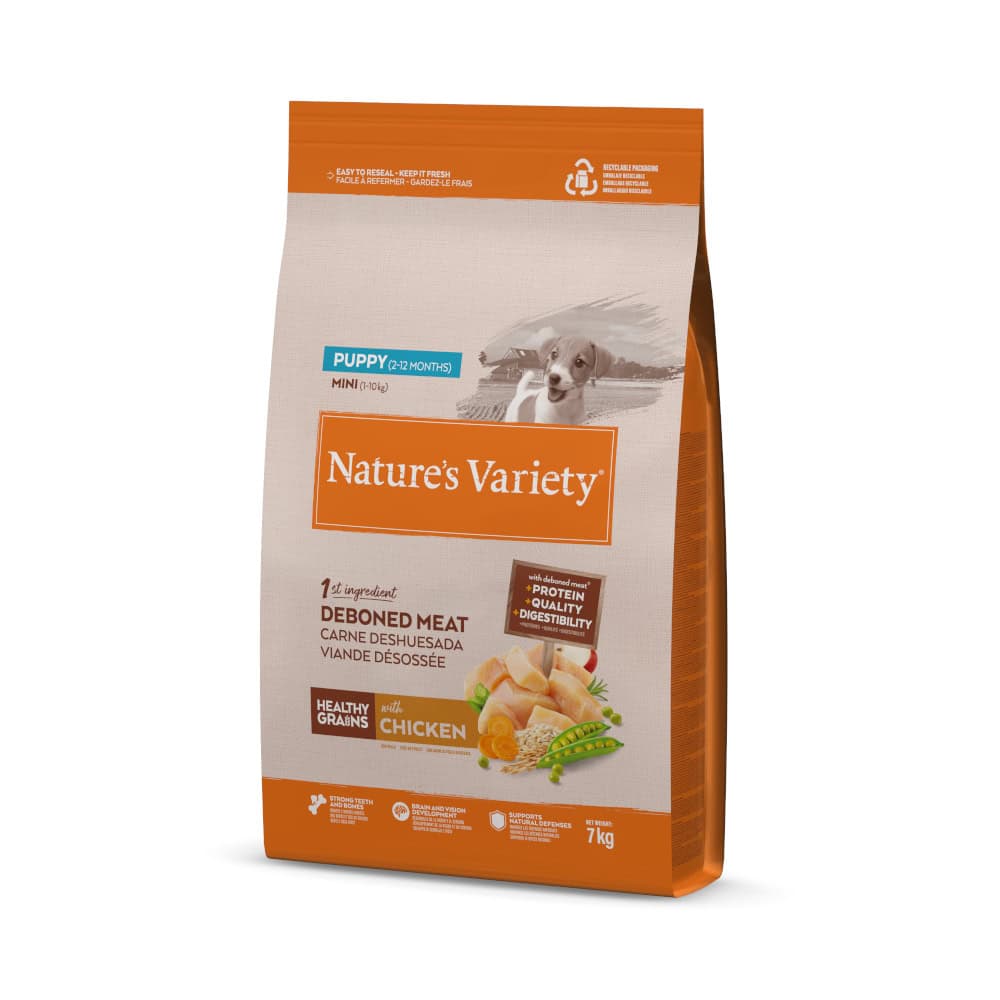 7kg Nature’s Variety Healthy Grains Puppy Mini Kip droogvoer voor honden