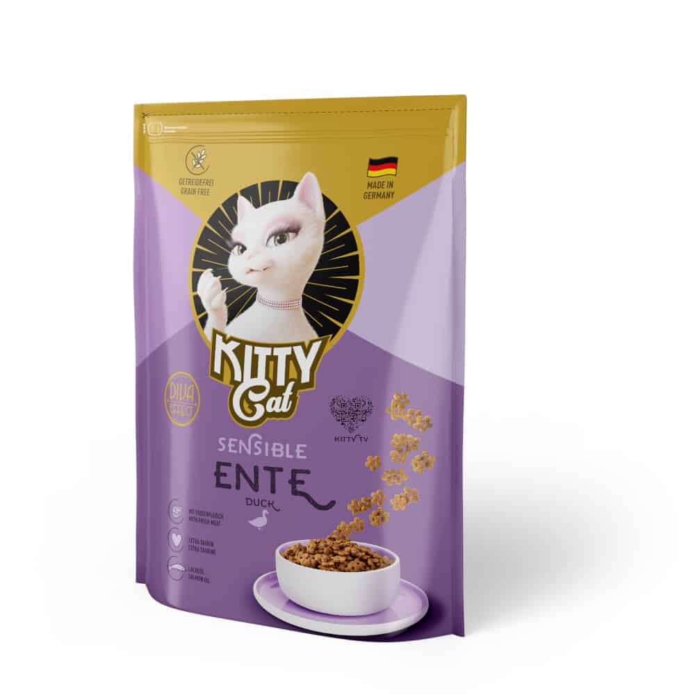 800g Kitty Cat Sensible met eend droogvoer voor katten