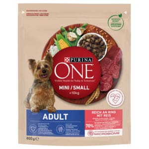800g Purina One Mini Adult Rund & Rijst hondenvoer droog