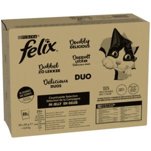 80x85g Dubbele Smaakvolle Selectie Van Het Platteland Felix Kattenvoer
