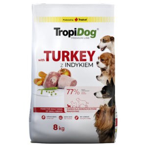 8kg Tropidog Premium Adult Small Kalkoen & Rijst hondenvoer droog