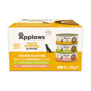 8x156g Applaws Taste Toppers in Bouillon Probeerpakket Hondenvoer nat