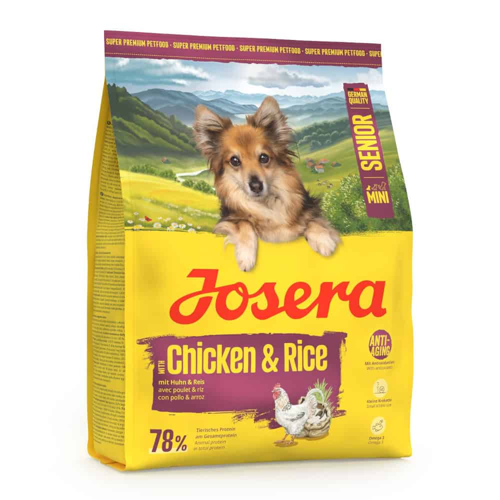 Josera Mini Senior Kip & Rijst droogvoer voor honden – 900 g