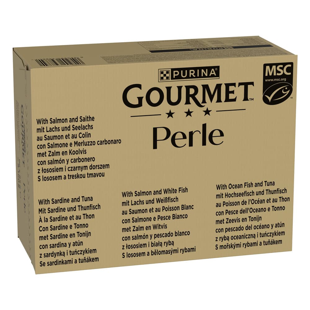 96x85g Vismix in Saus Gourmet Perle Kattenvoer