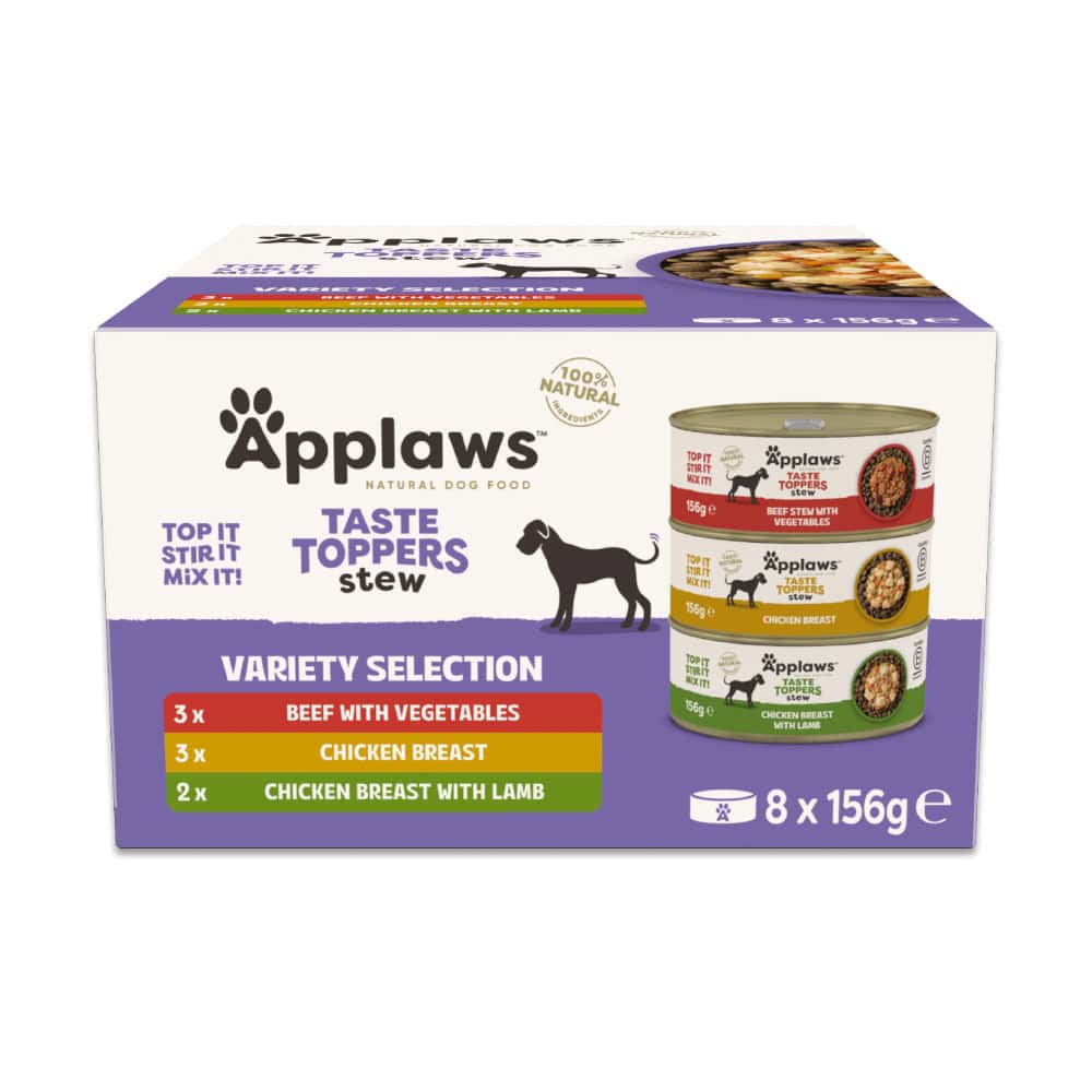 Applaws Taste Toppers 8 x 156 g Probeerpakket Hondenvoer – Probeerverpakking: Stoofpot mix