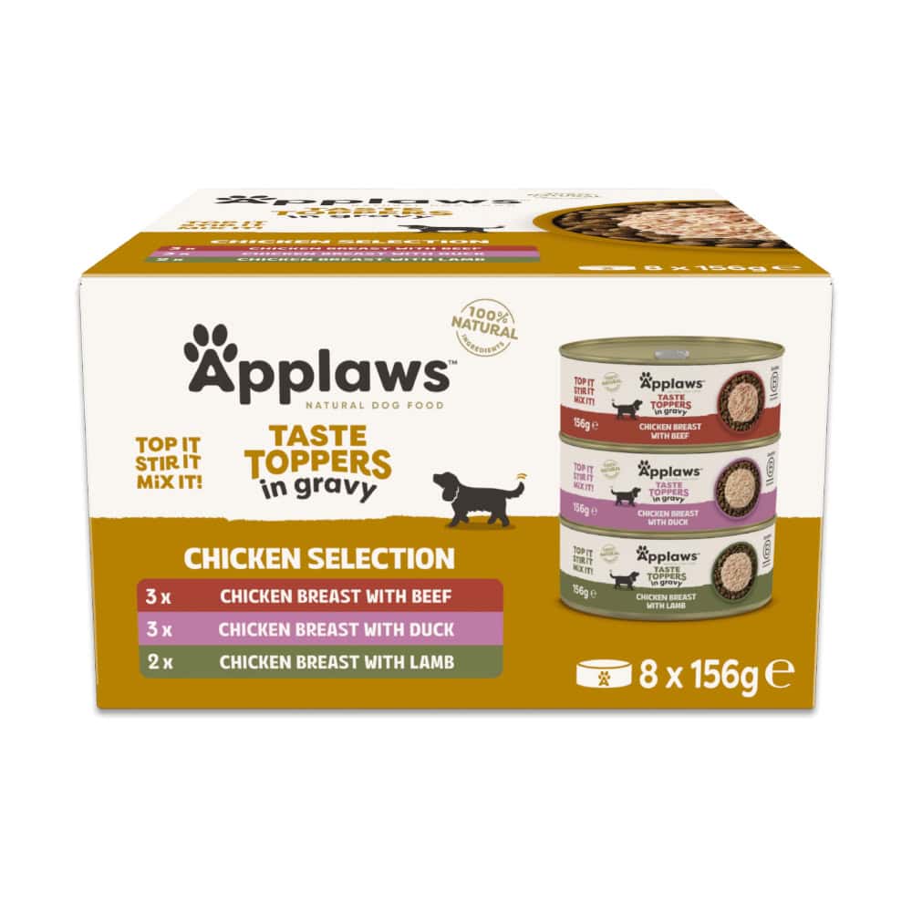 Applaws Taste Toppers 8 x 156 g Probeerpakket Hondenvoer – Probeerverpakking: Saus