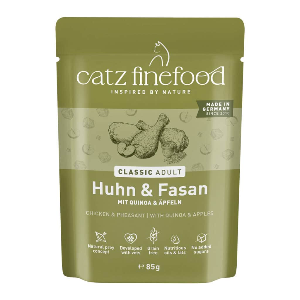 catz finefood Puur Maaltijdzakjes Kattenvoer – Kip & fazant – 8 x 85 g