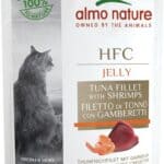 Almo Nature HFC Jelly maaltijdzakjes Kattenvoer – Tonijnfilet met garnalen – 6 x 55 g