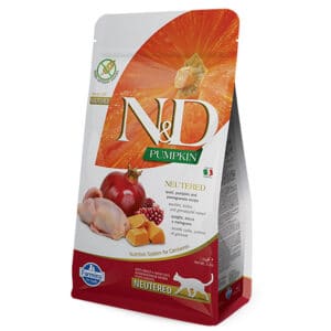 Economy Pack: 2x5kg Farmina N&D Neutered Adult Pompoen, Kwartel & Granaatappel Droog Kattenvoer