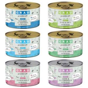 GRAU Adult Graanvrij 6 x 200 g Kattenvoer - Gemengd pakket (6 Soorten)