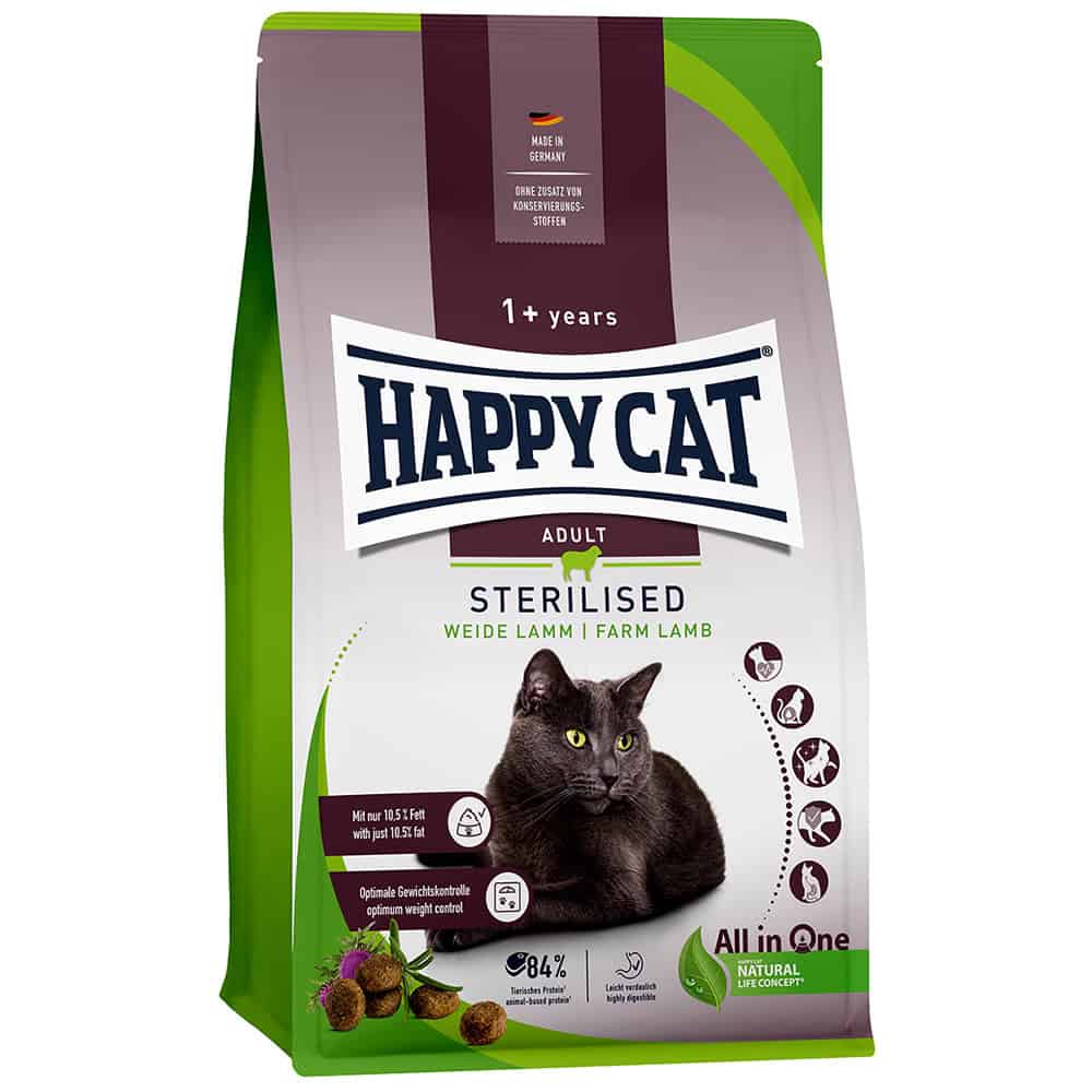 Happy Cat Sterilised Adult Weide-Lam Kattenvoer – 1,3 kg