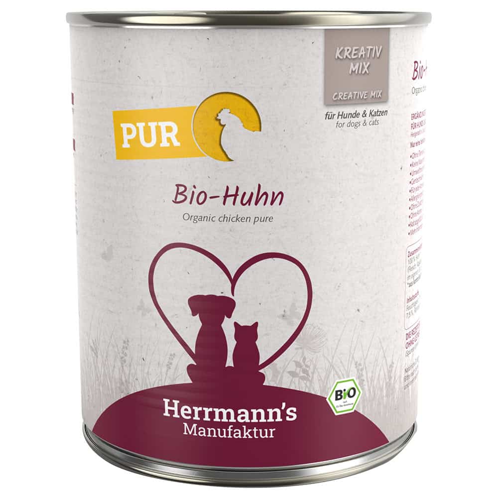 Herrmann’s Vlees Puur 6 x 800 g Hondenvoer – Bio-Kip