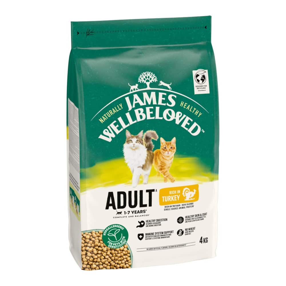 James Wellbeloved Adult Cat Hypoallergenic Kalkoen & Rijst – 12 kg