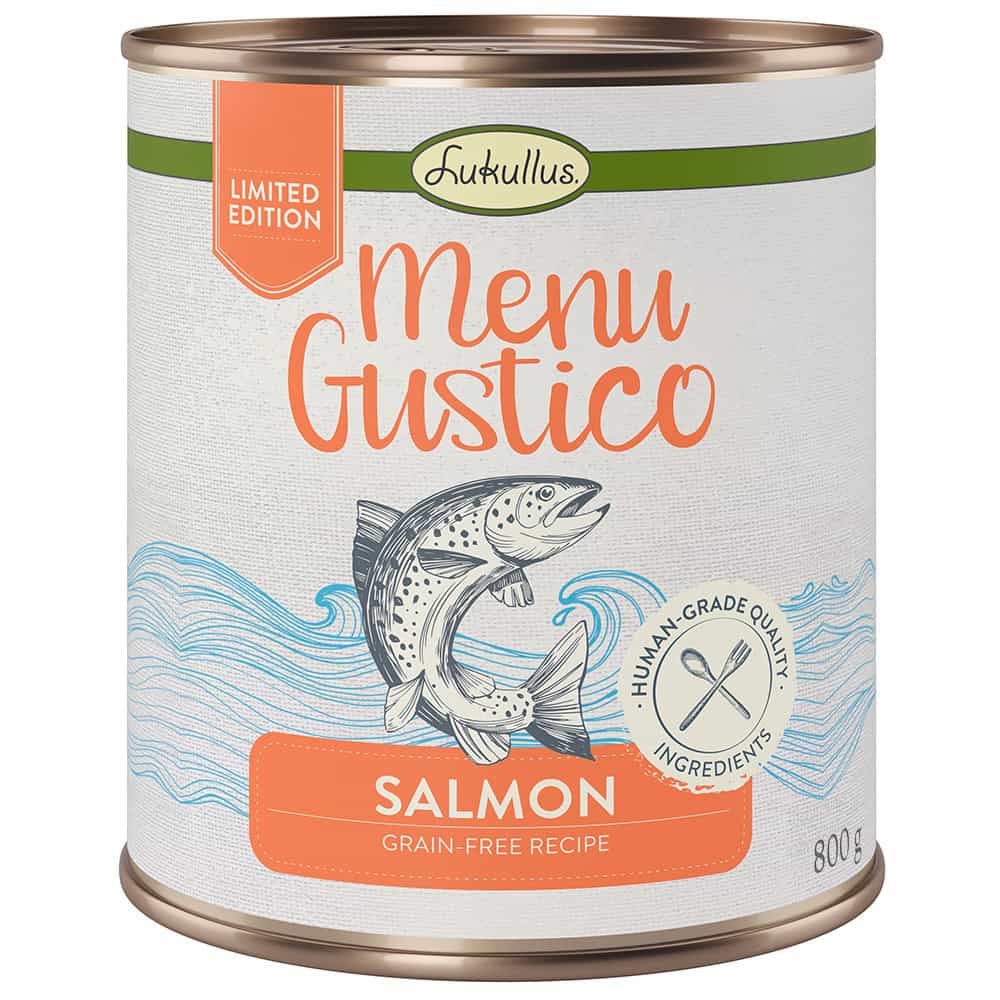 Lukullus Menu Gustico – Zalm met Wortel, Alfalfa en Spinazie – 6 x 800 g