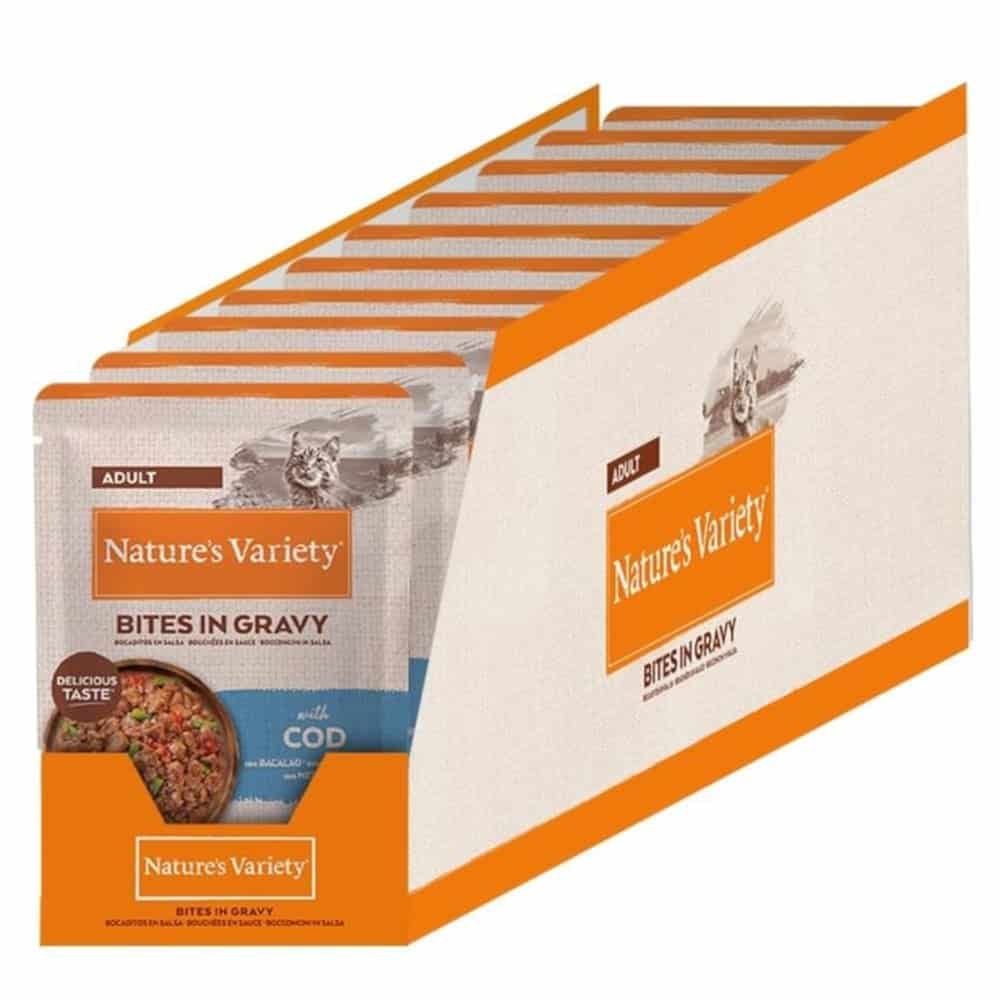 Nature’s Variety Bites in Saus 22 x 85 g Kattenvoer – met kabeljauw