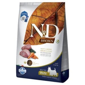 N&D Dog Brown Adult Mini lam, wortel en spirulina - Dubbelpak: 2 x 5 kg
