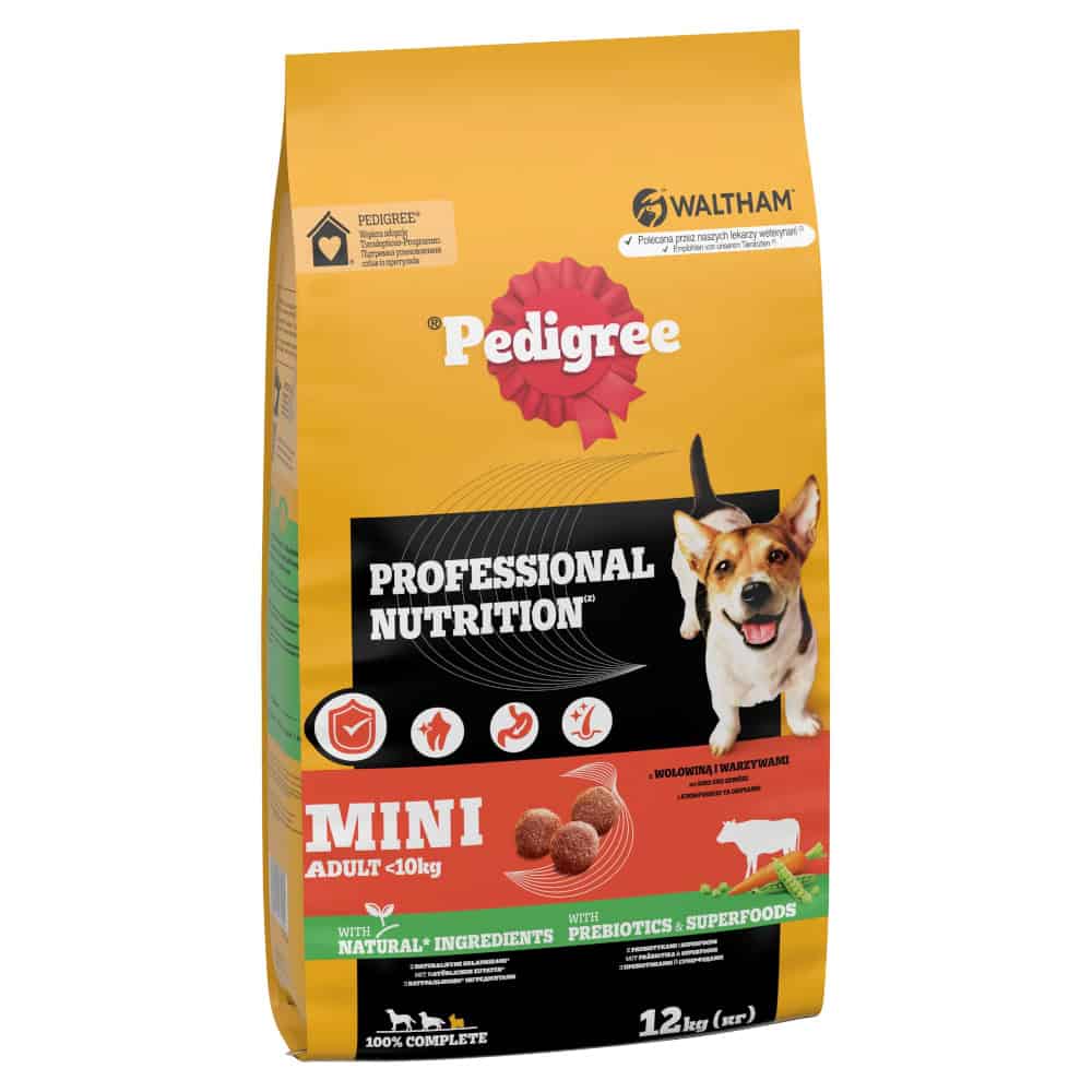 Pedigree Professional Nutrition Mini Adult met rund & groenten – 2 x 12 kg
