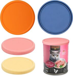 Siliconen deksels voor kattenvoerblikken - Set van 4 herbruikbare deksels voor 800g blikken, ideaal voor vers houden van kattenvoer