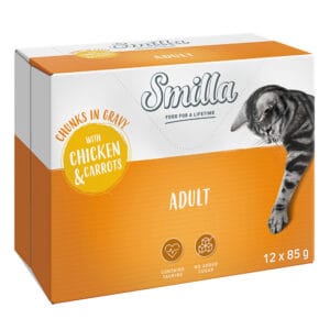 Smilla fresh zakjes Volwassen hapjes met groenten - Kip en wortelen (12 x 85 g)