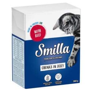 Smilla Hapjes in Saus 24 x 370 en Smilla Hapjes in Gelei 24 x 380 g Kattenvoer - Rund in Gelei
