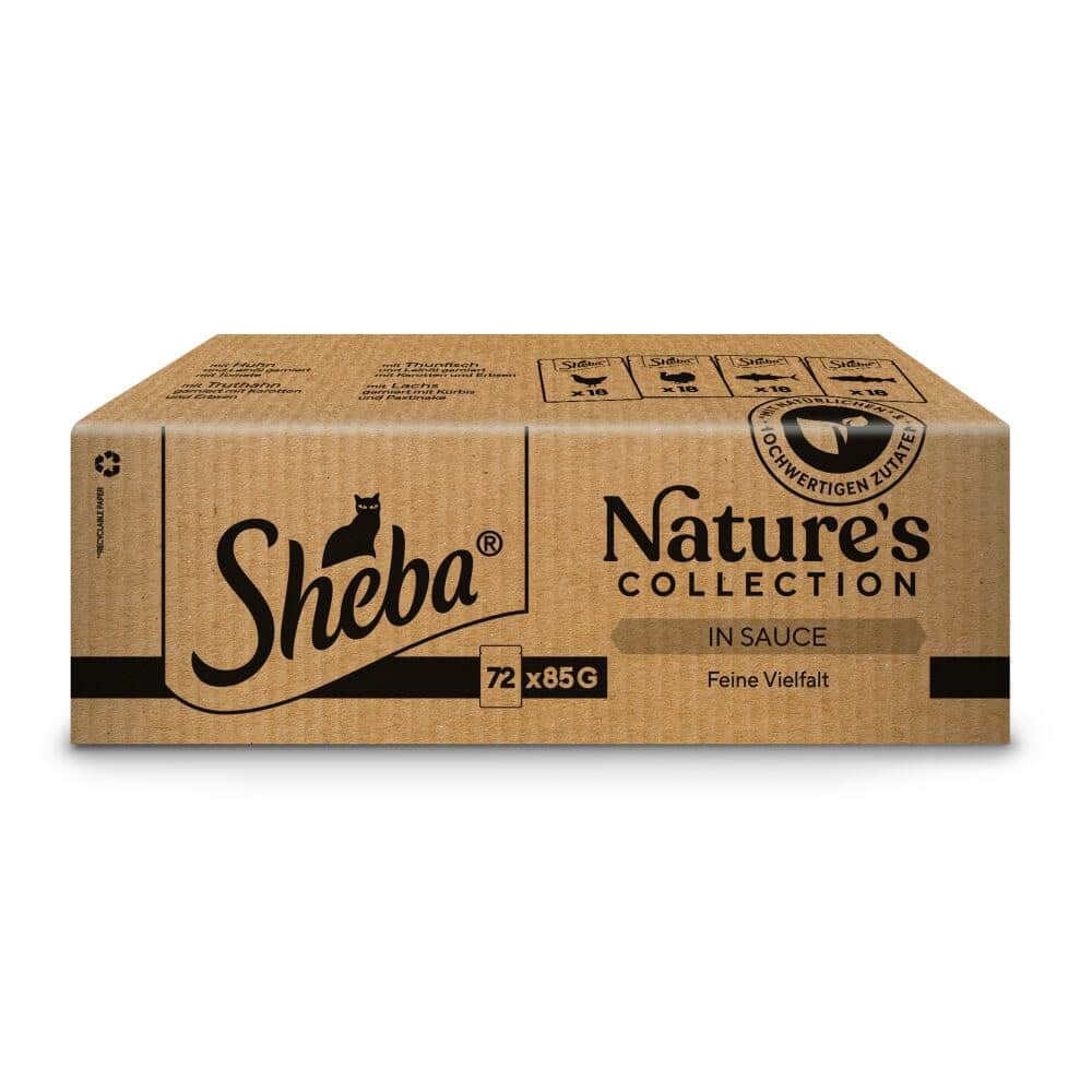 Voordeelpakket: 144x85g Sheba Nature’s Collection Fijne Verscheidenheid in Saus nat kattenvoer