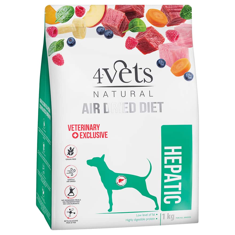 Voordeelpakket: 2x1kg 4vets Natural Canine Hepatic hondenvoer droog