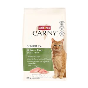 Voordeelpakket: 3x1,75kg animonda Carny Senior Kip + Rund droogvoer voor katten